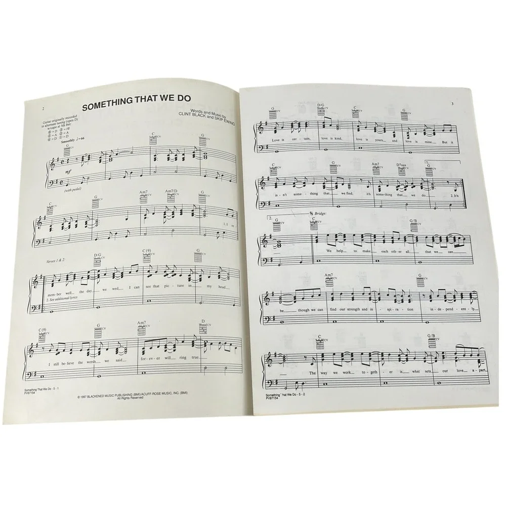 Clint Black Something That We Do Sheet Music 1997 Warner Bros Country